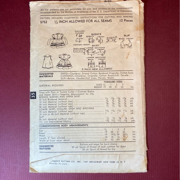 Advance Girls & Boys Toddler Sewing Pattern Lot of 2 Vintage - Picture 3 of 5